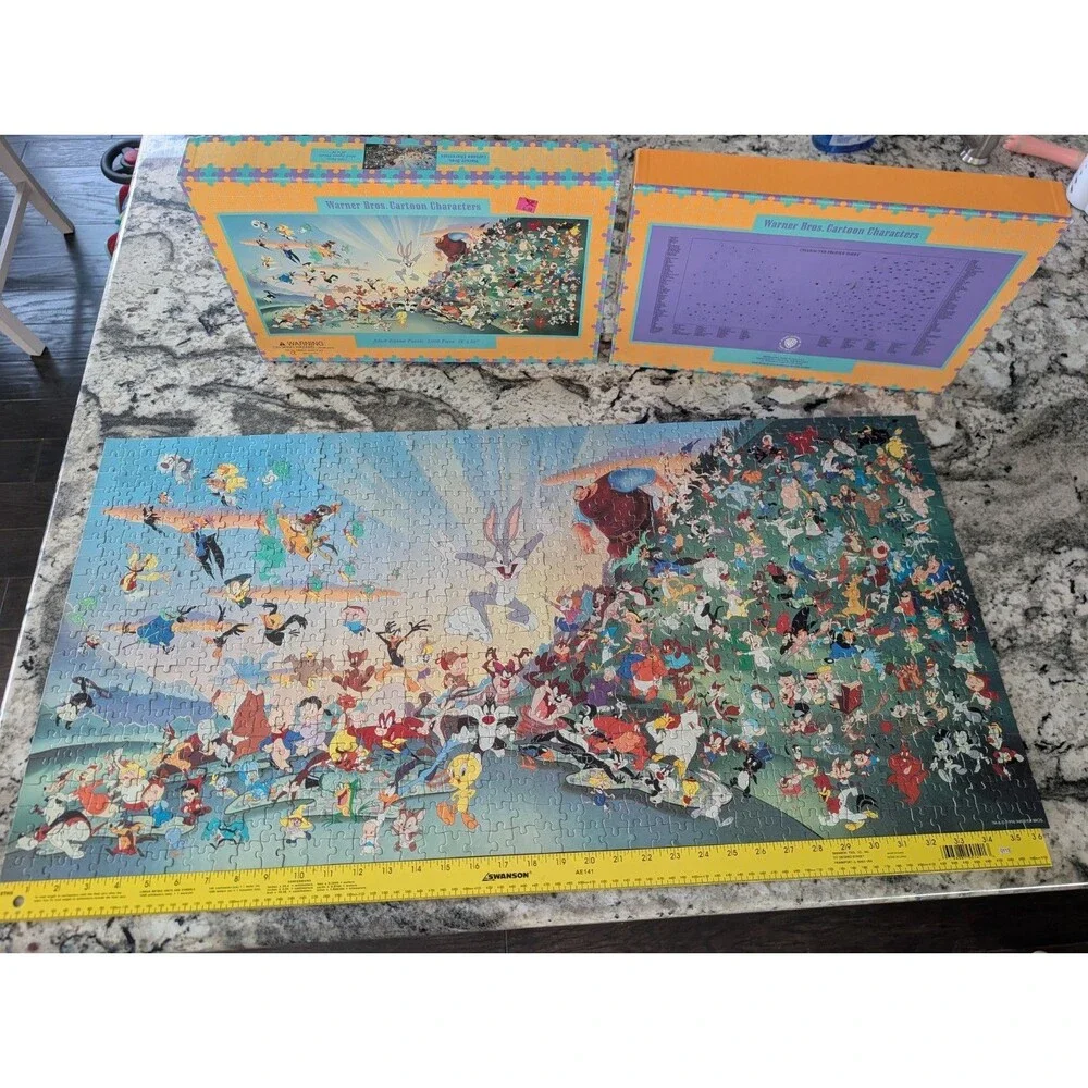 1996 Warner Bros cartoon characters 1000 piece jigsaw puzzle Rare Find, Vintage